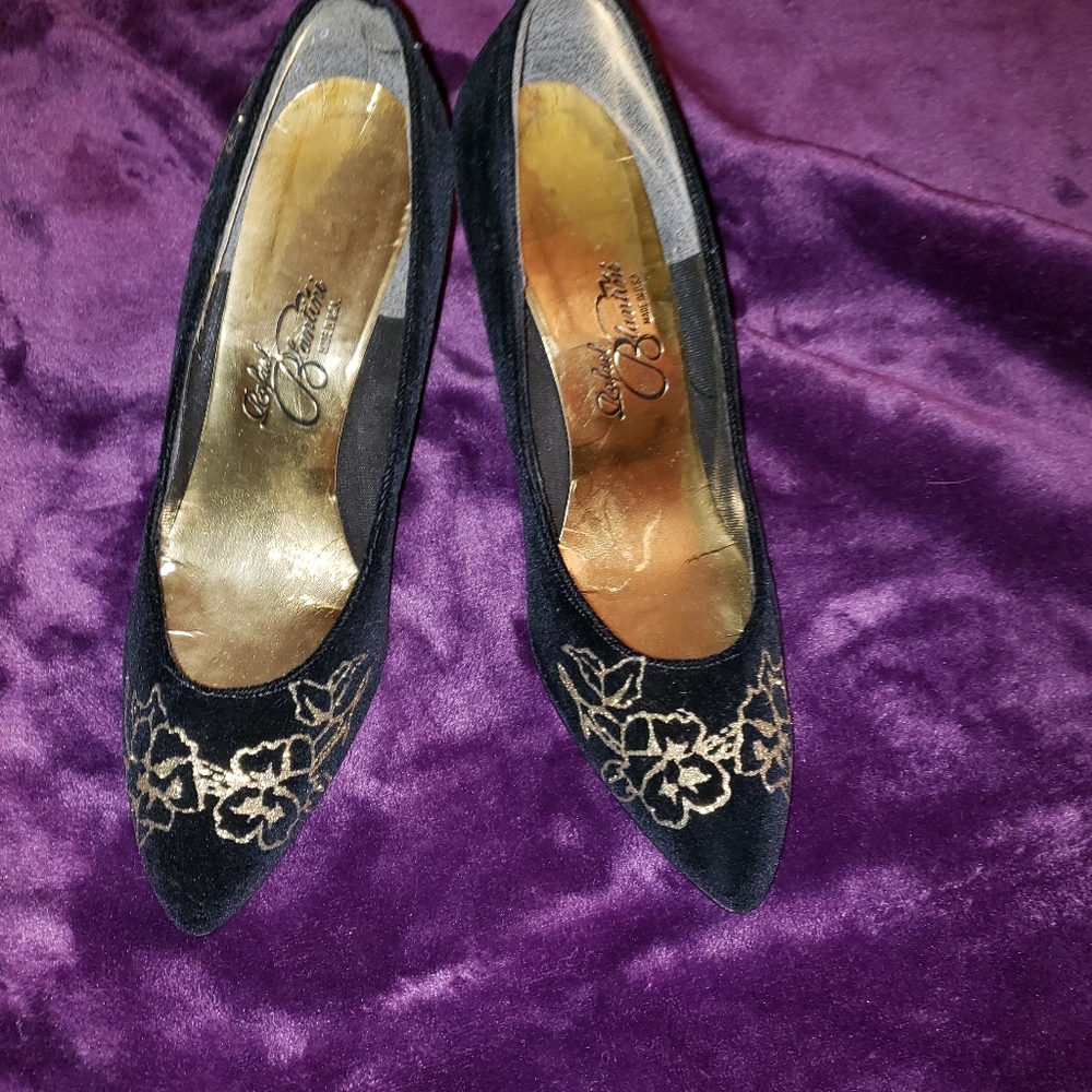 Rafael Blantini Black Velvet Heels 3"
